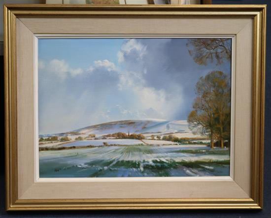 § Frank Wootton (1911-1998) Windover Hill in snow, 1988, 16 x 22in.
